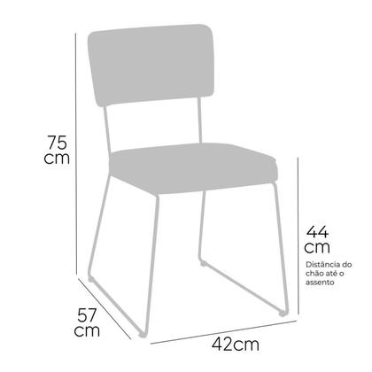 Imagem de Kit 2 Cadeiras para Sala de Jantar Escritório Estofada Base em Aço Roma Marrom/Caramelo