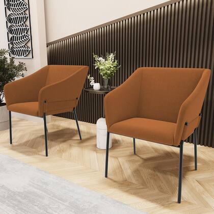 Imagem de Kit 2 Cadeiras Para Sala de Jantar Estar Living Olívia L02 Bouclê Terracota - Lyam Decor