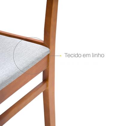 Imagem de Kit 2 Cadeiras Para Sala De Jantar Estofadas em Madeira Maciça com Encosto de Tela