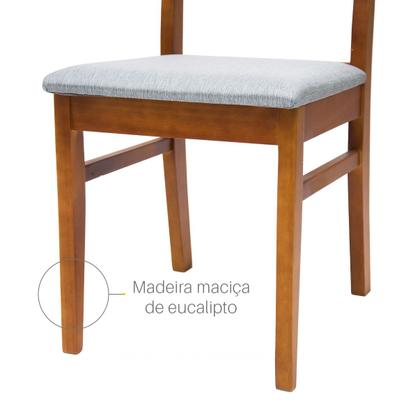 Imagem de Kit 2 Cadeiras Para Sala De Jantar Estofadas em Madeira Maciça com Encosto de Tela