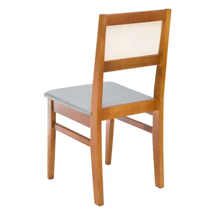 Imagem de Kit 2 Cadeiras Para Sala De Jantar Estofadas em Madeira Maciça com Encosto de Tela