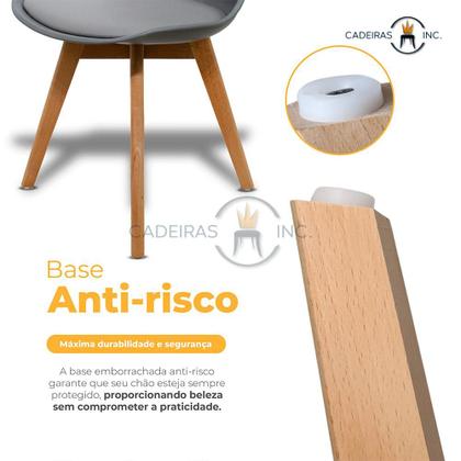 Imagem de Kit 2 Cadeiras para Sala Mesa de Jantar Com Assento Estofado Saarinen Cinzas
