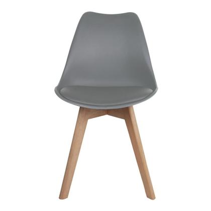 Imagem de Kit 2 Cadeiras para Sala Mesa de Jantar Com Assento Estofado Saarinen Cinzas