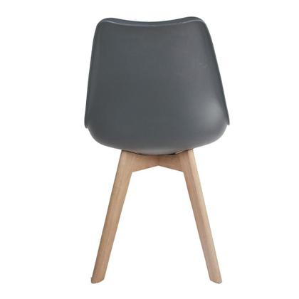 Imagem de Kit 2 Cadeiras para Sala Mesa de Jantar Com Assento Estofado Saarinen Cinzas