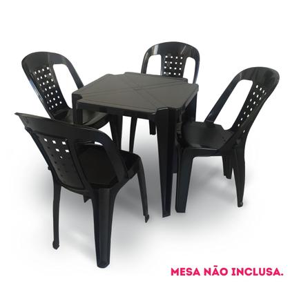 Imagem de Kit 2 Cadeiras Plásticas Empilhável Bistrô Preta Arqplast