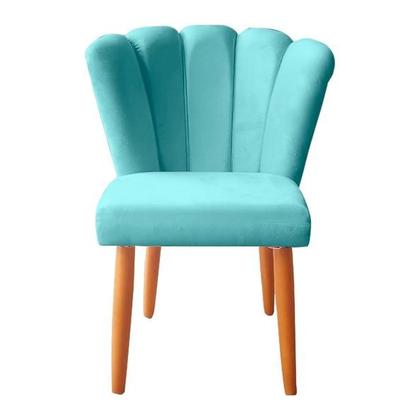 Imagem de Kit 2 Cadeiras Poltrona Sala de Jantar Penteadeira Reforçada Decorativa Pétala Suede
