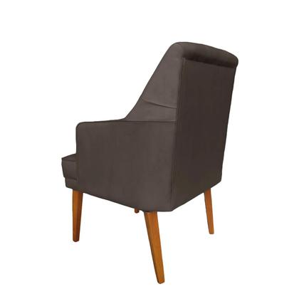 Imagem de Kit 2 Cadeiras Poltronas Decorativa Paris Sala de Jantar Recepção Retro com Braça Suede Marrom Lar Móveis e Decoração