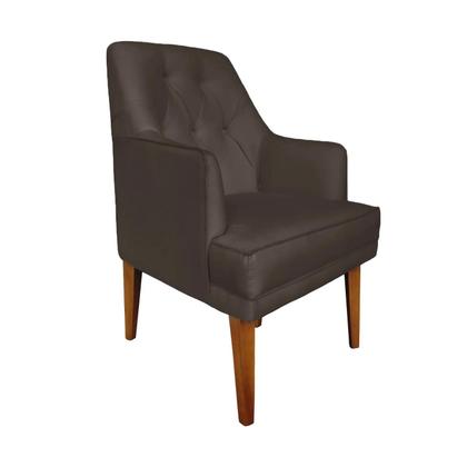 Imagem de Kit 2 Cadeiras Poltronas Decorativa Paris Sala de Jantar Recepção Retro com Braça Suede Marrom Lar Móveis e Decoração