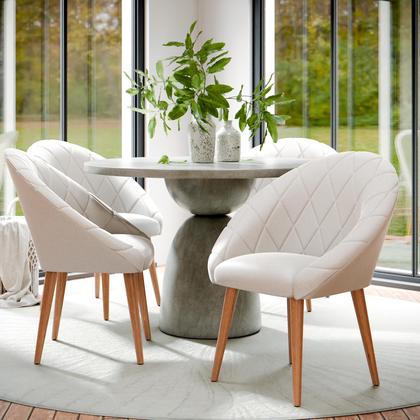 Imagem de Kit 2 Cadeiras Poltronas Decorativas Estofada Com Encosto Para Sala De Jantar E Escritorio