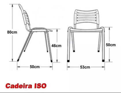 Imagem de Kit 2 Cadeiras Prisma Iso Fixa Desmontável Empilhavel