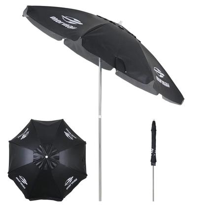 Imagem de Kit 2 Cadeiras Reclinável Alumínio + Guarda Sol Bagum 2,4m Preto Mormaii - Belfix