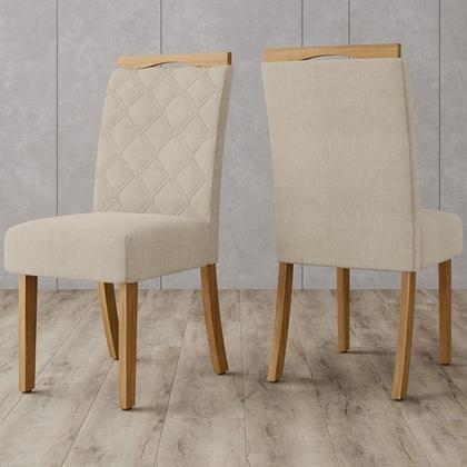 Imagem de Kit 2 Cadeiras Sala De Jantar Bella Suede Linho Henn