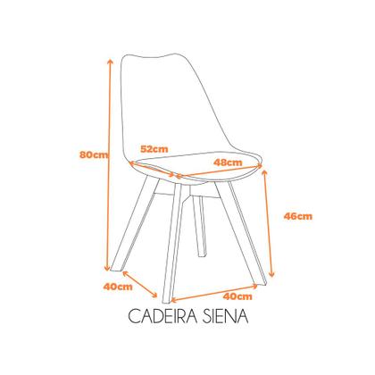 Imagem de Kit 2 Cadeiras Siena Com Estrutura em Polipropileno e Base Madeira Fratini