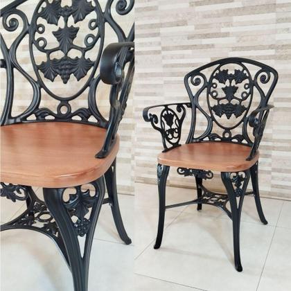 Imagem de Kit 2 Cadeiras Viena Malbec Para Recepção Jardim Varanda Sacada Hotel + Mesinha Preto