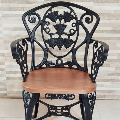 Imagem de Kit 2 Cadeiras Viena Malbec Para Recepção Jardim Varanda Sacada Hotel + Mesinha Preto