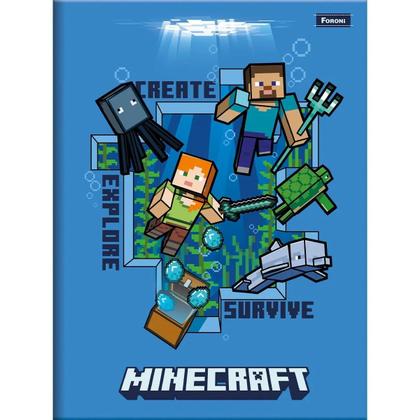 Imagem de Kit 2 Caderno Minecraft Pequeno 80 Folhas Brochura Foroni