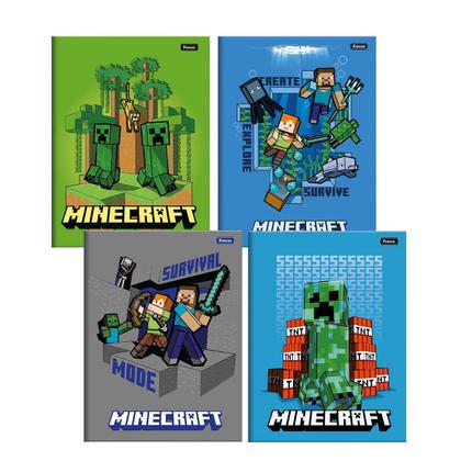 Imagem de Kit 2 Caderno Minecraft Pequeno 80 Folhas Brochura Foroni