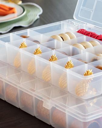 Imagem de Kit 2 Caixa Box Organizador G 28X17,5X4 Cm 11 Divisórias