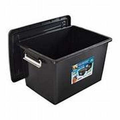 Kit 2 Caixa Organizadora 56 Litros Tampa E Trava Preta - Arqplast Imagem de Kit 2 Caixa Organizadora 56 Litros Tampa E Trava Preta