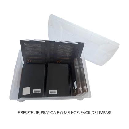 Imagem de Kit 2 Caixa Organizadora Grande com Trava Cristal 30 Litros