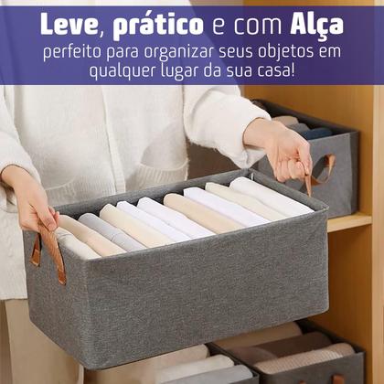Imagem de Kit 2 Caixa Organizadora Guarda Roupa Cesto Dobrável Multiuso Retangular Grande
