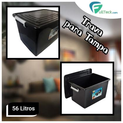 kit 2 Caixa organizadora multiuso 56 Litros C/ Trava - Arqplast Imagem de kit 2 Caixa organizadora multiuso 56 Litros C/ Trava