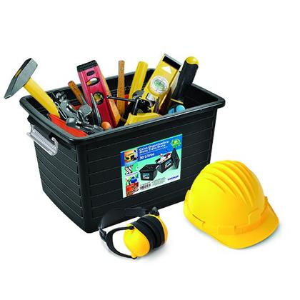Imagem de Kit 2 Caixa Organizadora Multiuso Preta C/ Tampa 30L