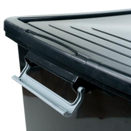 Imagem de Kit 2 Caixa Organizadora Multiuso Preta C/ Tampa 30L