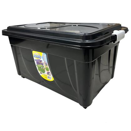 Imagem de Kit 2 Caixa Organizadora Preta 60L Com Rodas Agraplast