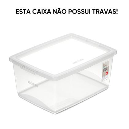 Imagem de Kit 2 Caixa Organizadora Sem Trava 15 Litros Cristal Ordene