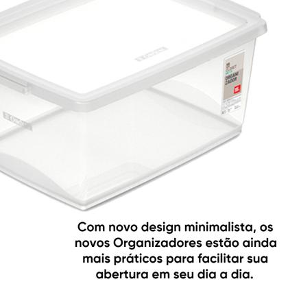 Imagem de Kit 2 Caixa Organizadora Sem Trava 15 Litros Cristal Ordene
