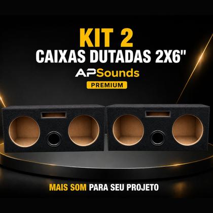 Imagem de Kit 2 Caixas 2x6 Polegadas Dutada Porta Malas APSounds