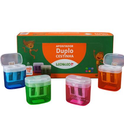 Imagem de Kit 2 Caixas Apontador Duplo com Depósito Leo&Leo  24 Unidades Cores Sortidas