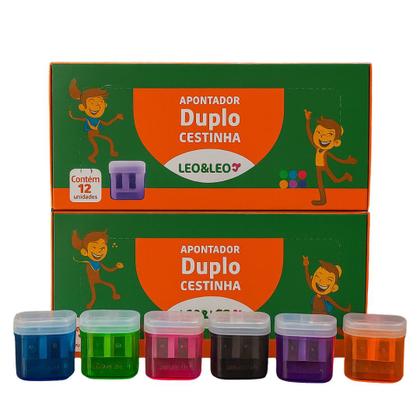 Imagem de Kit 2 Caixas Apontador Duplo com Depósito Leo&Leo  24 Unidades Cores Sortidas