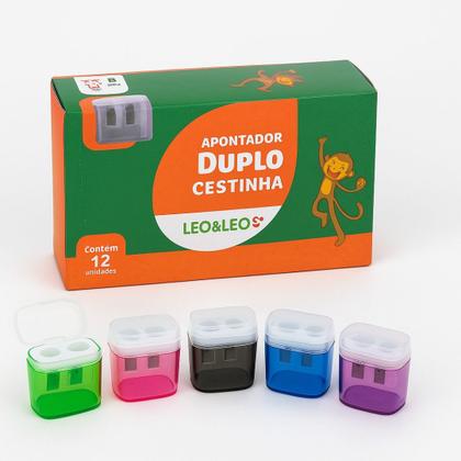 Imagem de Kit 2 Caixas Apontador Duplo com Depósito Leo&Leo  24 Unidades Cores Sortidas