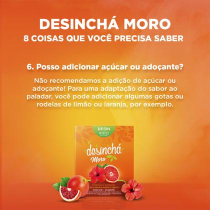 Imagem de Kit 2 Caixas Desinchá Moro Sabor Laranja e Hibisco Desin Chá 60 Sachês 4,5g Suplemento Alimentar Natural Original