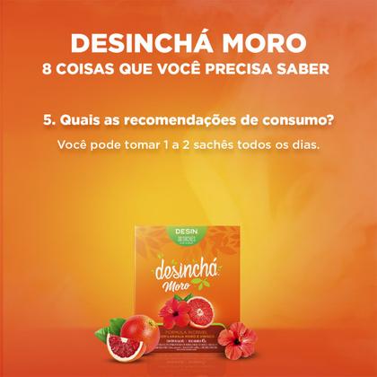 Imagem de Kit 2 Caixas Desinchá Moro Sabor Laranja e Hibisco Desin Chá 60 Sachês 4,5g Suplemento Alimentar Natural Original