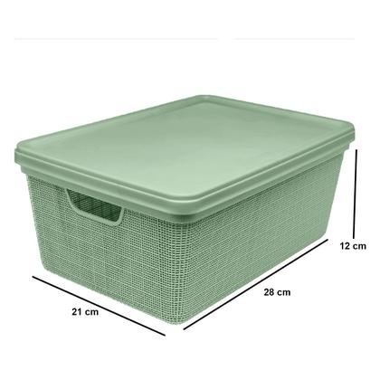 Imagem de Kit 2 Caixas Juta Decorativo Multiuso 5L Verde 3260-JAGUAR