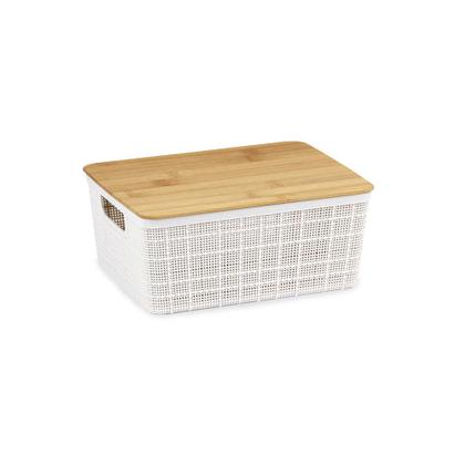 Imagem de Kit 2 Caixas Multiuso Organizadora Oikos 4 L com Tampa Bambu