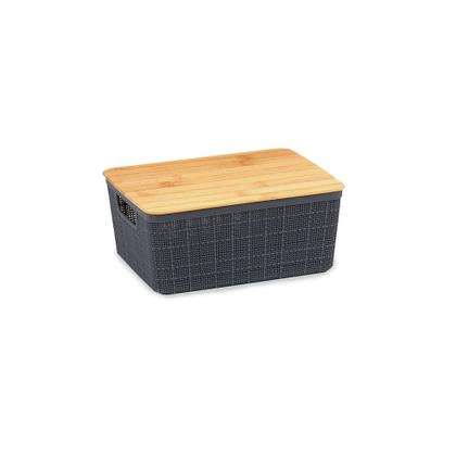 Imagem de Kit 2 Caixas Multiuso Organizadora Oikos 4 L com Tampa Bambu