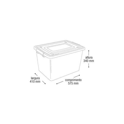 Imagem de Kit 2 Caixas Organizadora Multiuso Plástica 56l Com Tampa E Trava