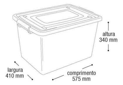 Kit 2 Caixas Organizadora Plástica 56l Com Tampa E Trava - Arqplast Imagem de Kit 2 Caixas Organizadora Plástica 56l Com Tampa E Trava