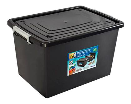 Kit 2 Caixas Organizadora Plástica 56l Com Tampa E Trava - Arqplast Imagem de Kit 2 Caixas Organizadora Plástica 56l Com Tampa E Trava