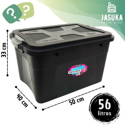 Imagem de Kit 2 Caixas Organizadoras com Tampa com Trava Empilháveis Robustas e Resistentes