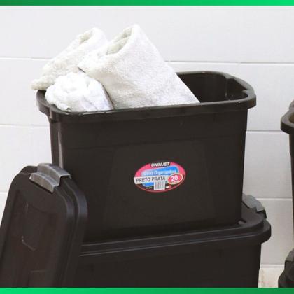 Imagem de Kit 2 Caixas Organizadoras Container 20 Litros C/ Tampa e Trava