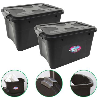 Imagem de Kit 2 Caixas Organizadoras Container 20 Litros C/ Tampa e Trava