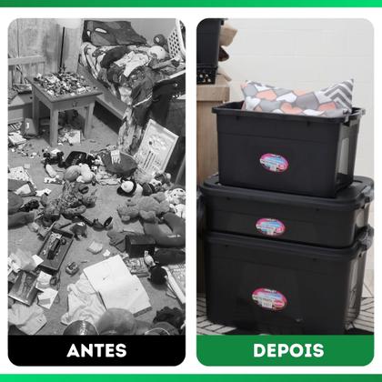 Imagem de Kit 2 Caixas Organizadoras Container 20 Litros C/ Tampa e Trava