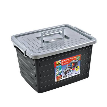 Kit 2 Caixas Organizadoras Container Com Rodas 30 Litros - Arqplast Imagem de Kit 2 Caixas Organizadoras Container Com Rodas 30 Litros