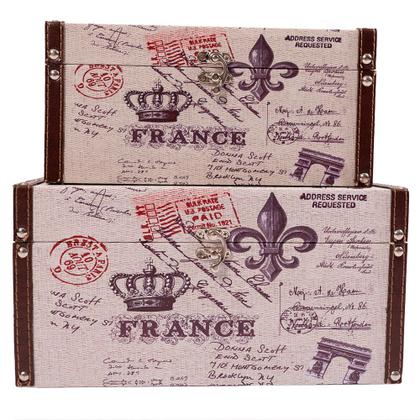 Imagem de Kit 2 Caixas Organizadoras Em Mdf Vizapi M, G France Colorida