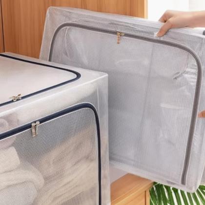 Imagem de Kit 2 Caixas Organizadoras Grande 100L Dobrável Multiuso Sortidas